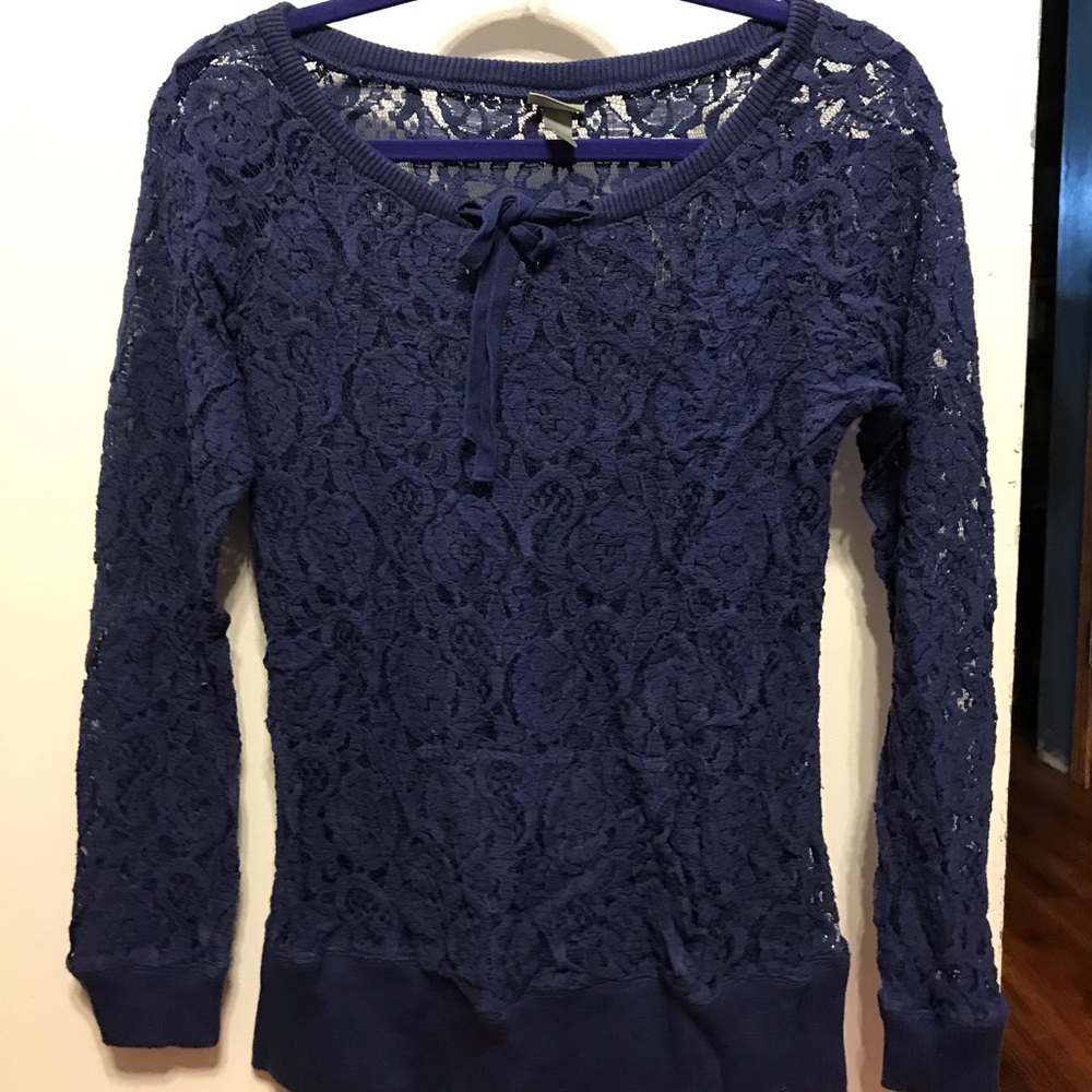 Blue Lacy Sweater